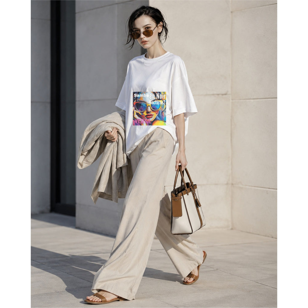 VERSIL Album Artwork Oversized Cotton T-Shirt/Samba en Noir Nocturne2