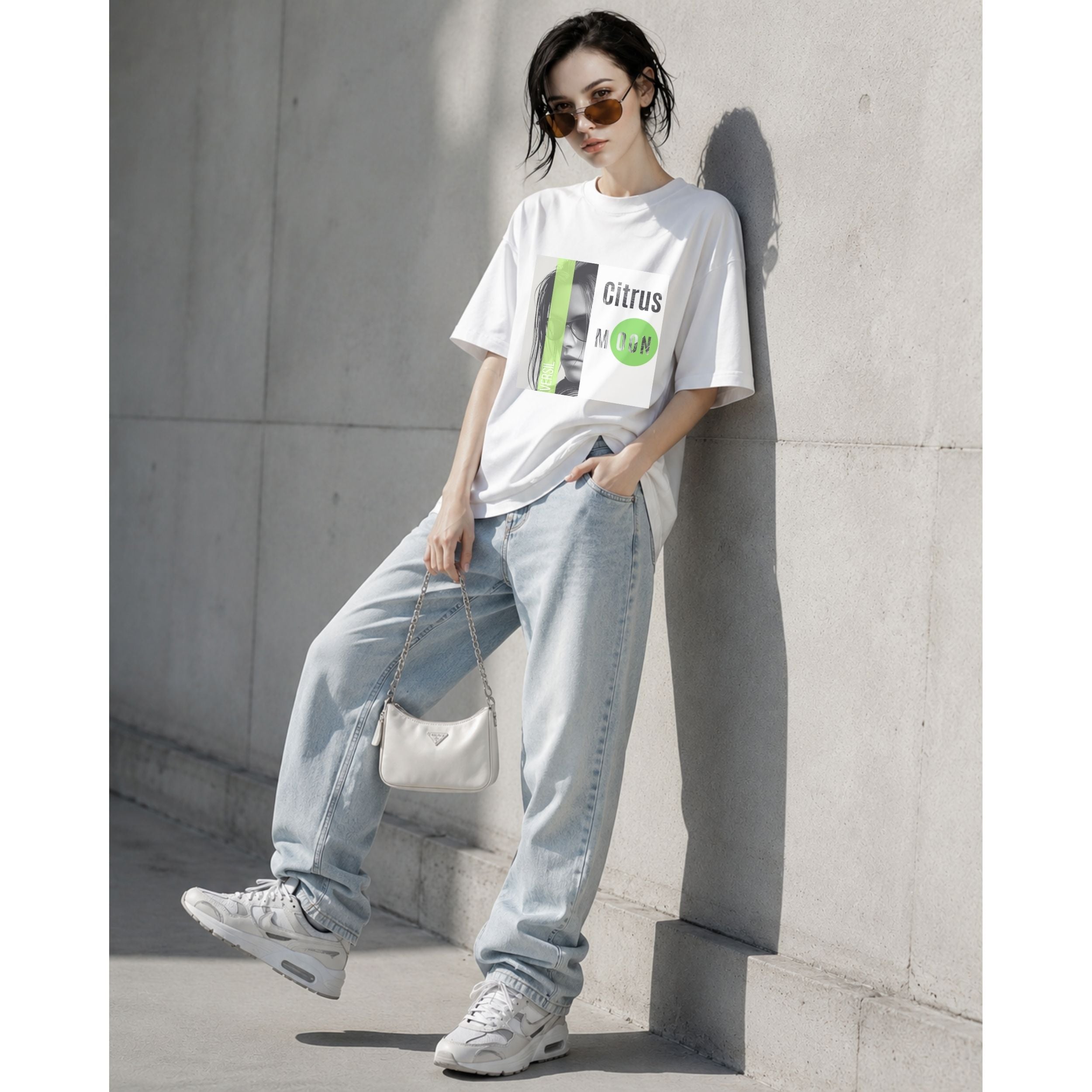 VERSIL Album Artwork Oversized Cotton T-Shirt/Citrus Moon