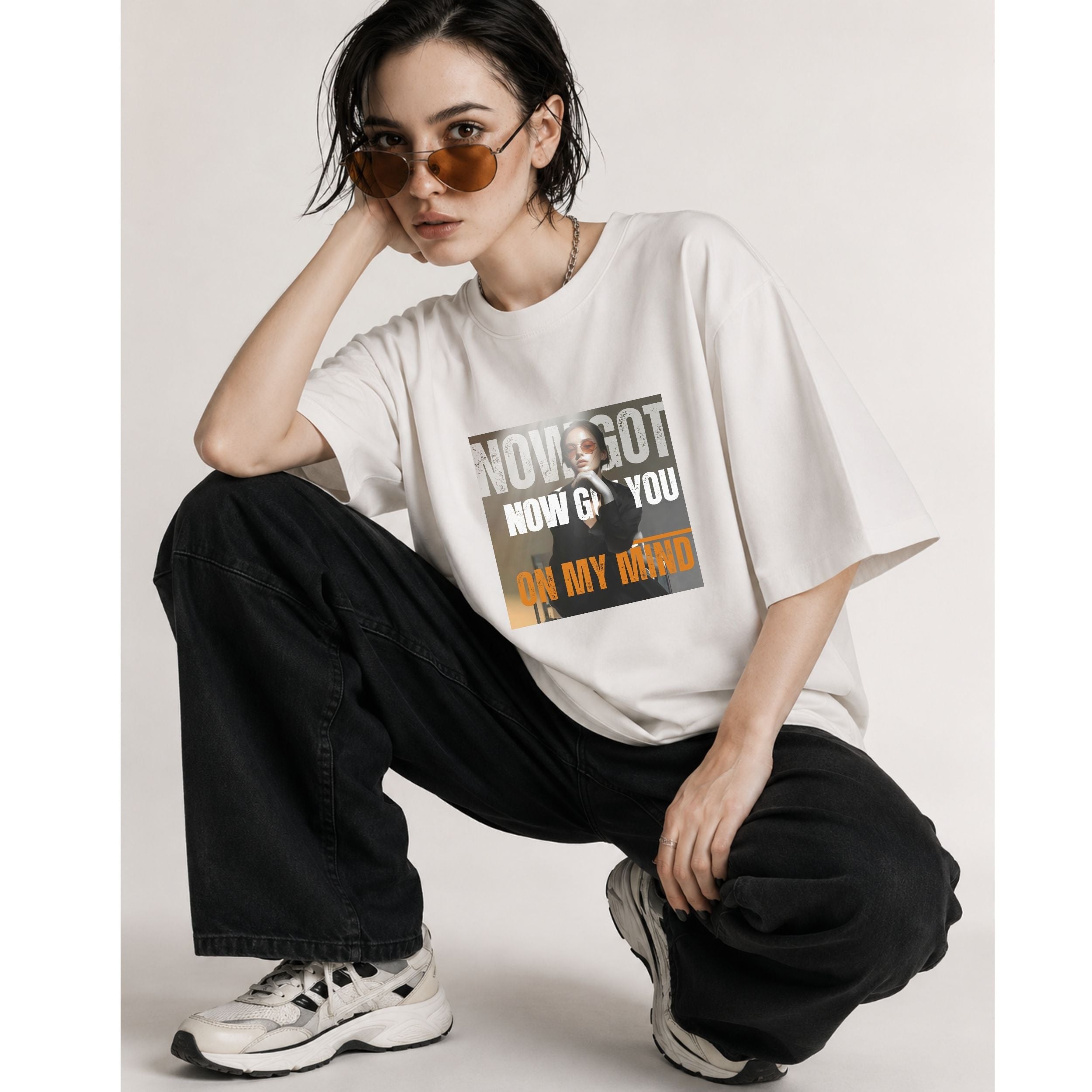 VERSIL Album Artwork Oversized Cotton T-Shirt/NOW GOT YOU ON MY MIND