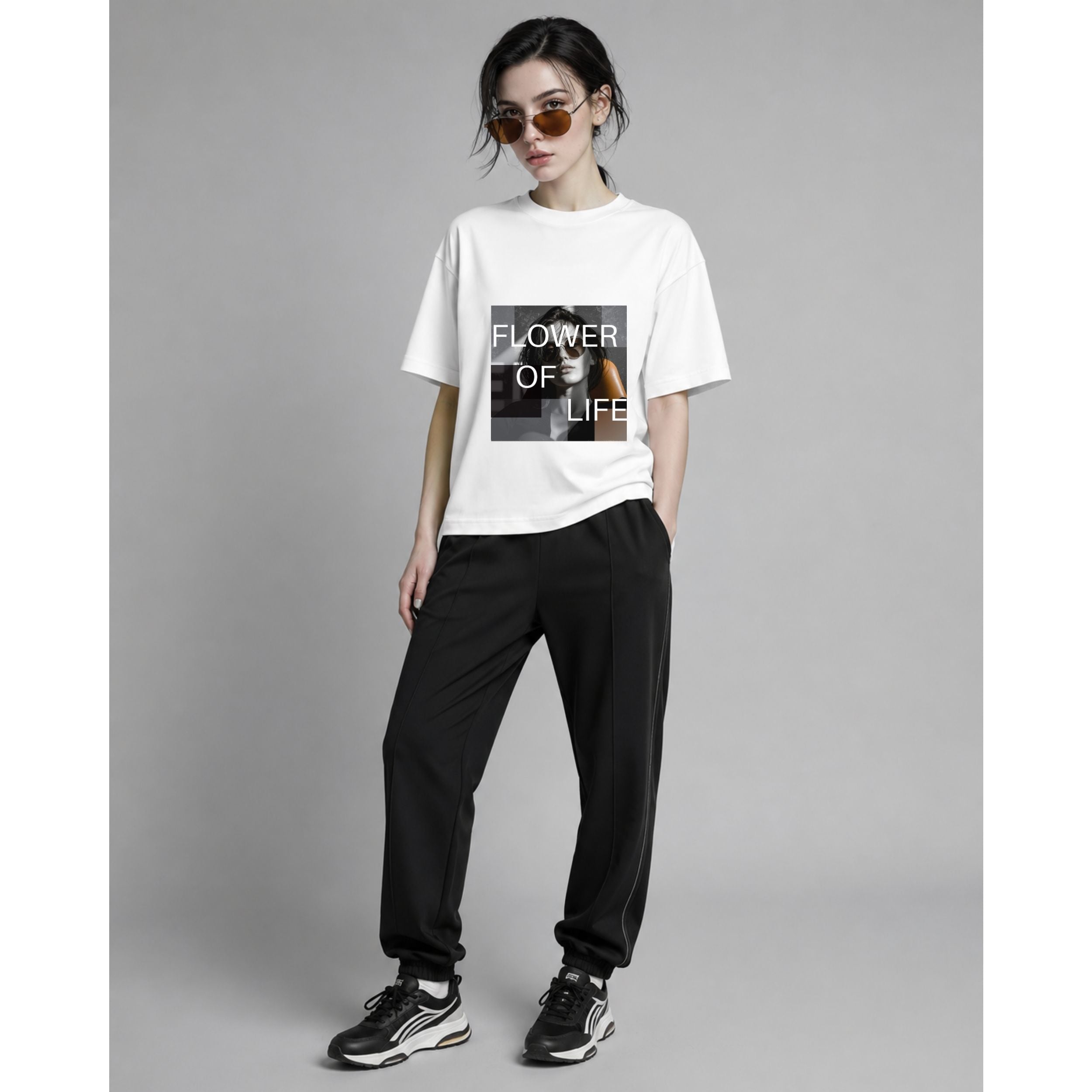 VERSIL Album Artwork Oversized Cotton T-Shirt/FLOWER OF LIFE