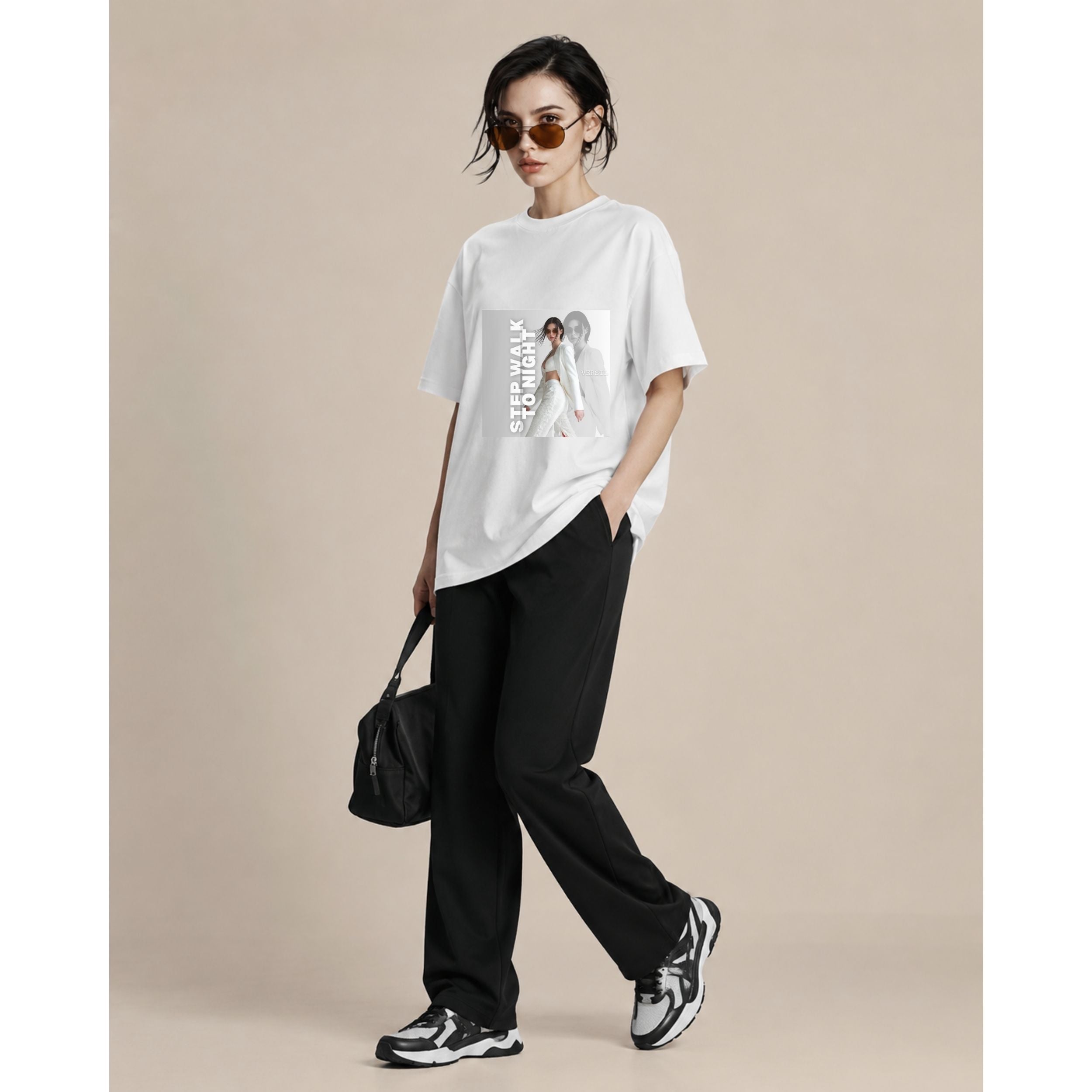 VERSIL Album Artwork Oversized Cotton T-Shirt/STEP WALK TO NIGHT