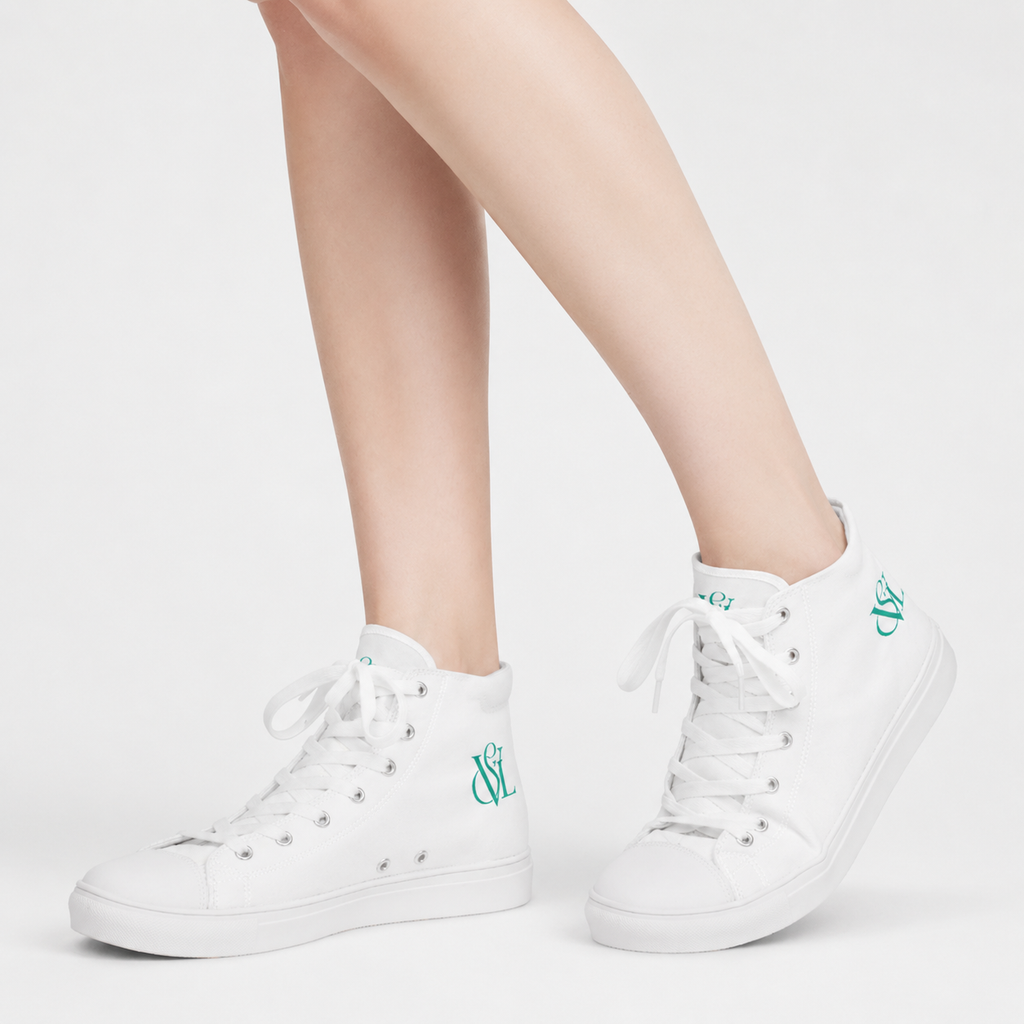 High top canvas shoes mint green