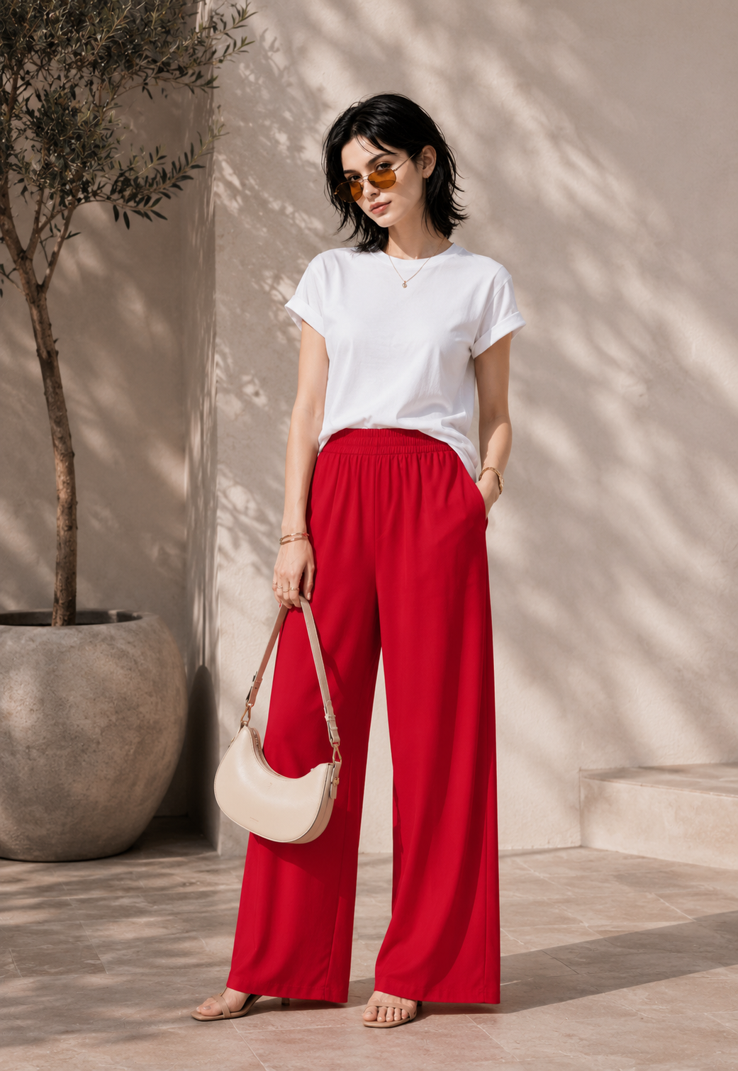 Scarlet Rush Wide-Leg Pants
