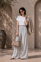 Arctic Pearl Wide-Leg Pants