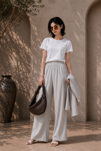 Arctic Pearl Wide-Leg Pants