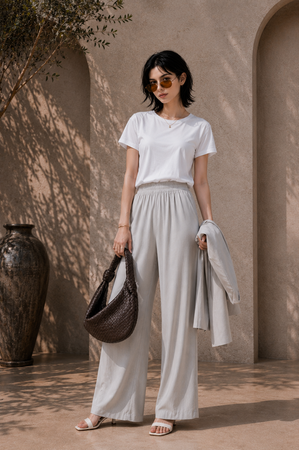 Arctic Pearl Wide-Leg Pants