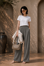 Graphite Shadow Wide-Leg Pants