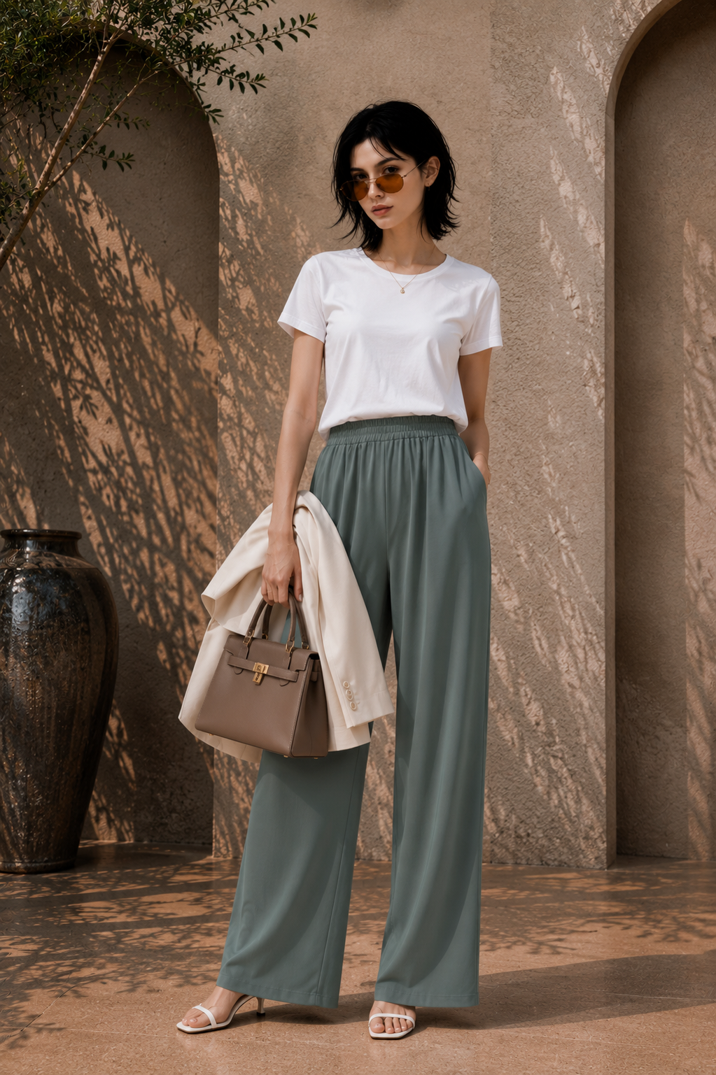 Sage Horizon Wide-Leg Pants