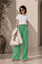Jade Breeze Wide-Leg Pants