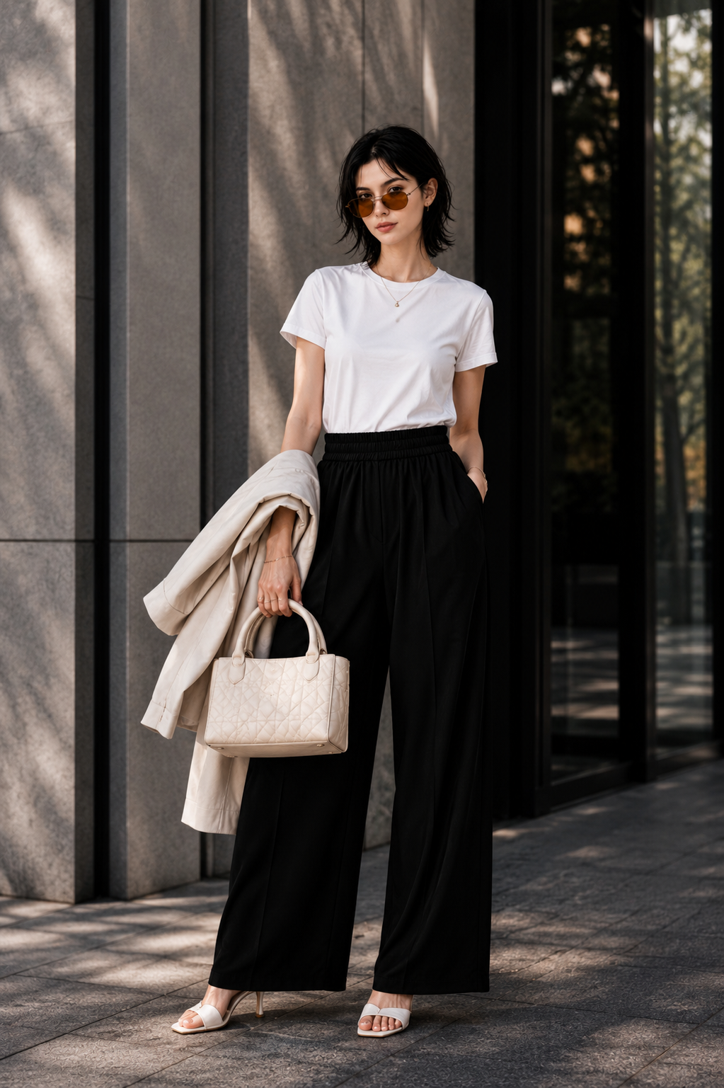 Midnight Noir Wide-Leg Pants