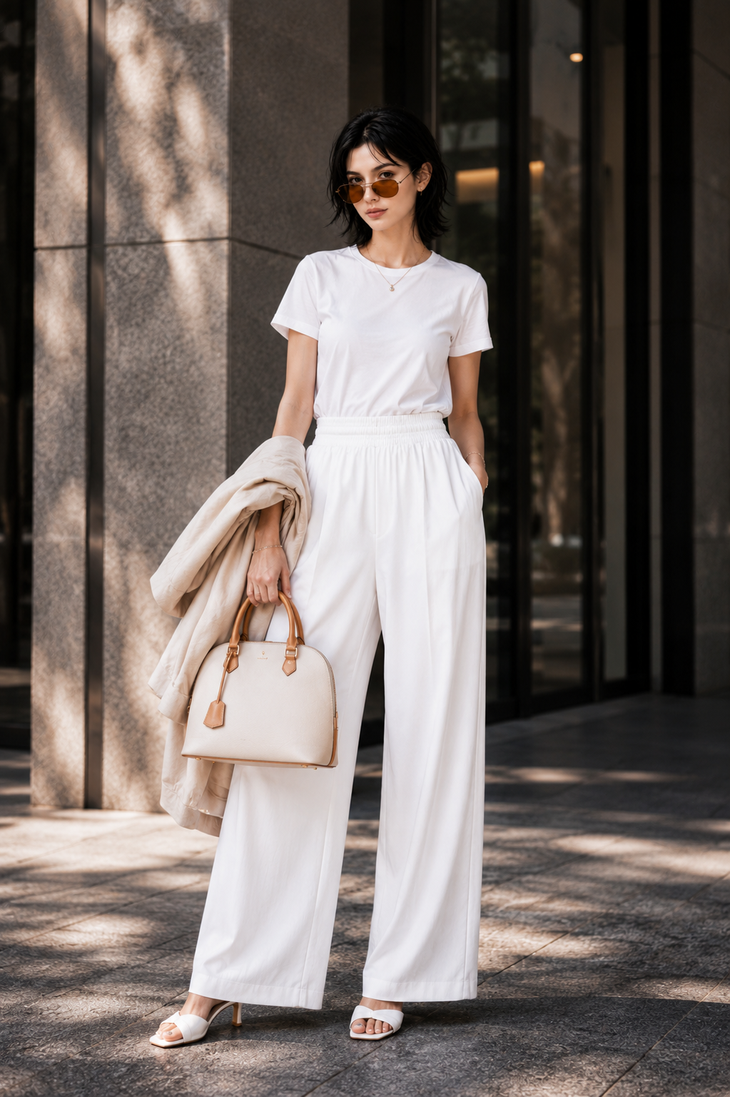 Lumière Blanc Wide-Leg Pants