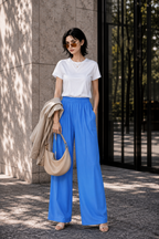 Cobalt Pulse Wide-Leg Pants