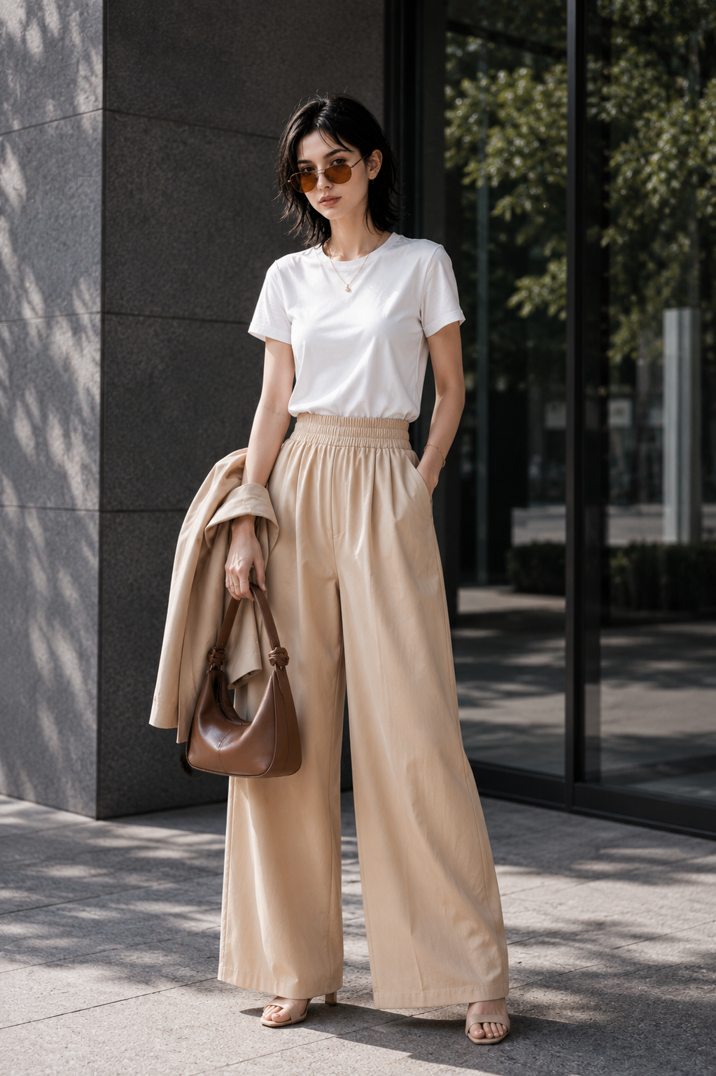 Champagne Dune Wide-Leg Pants