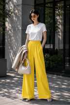Soleil Yellow Wide-Leg Pants