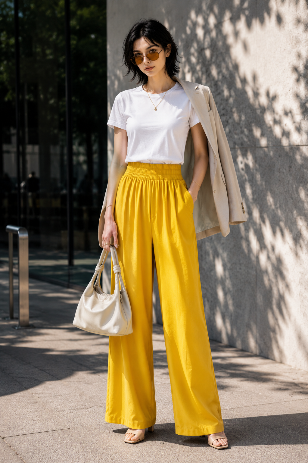 Marigold Glow Wide-Leg Pants
