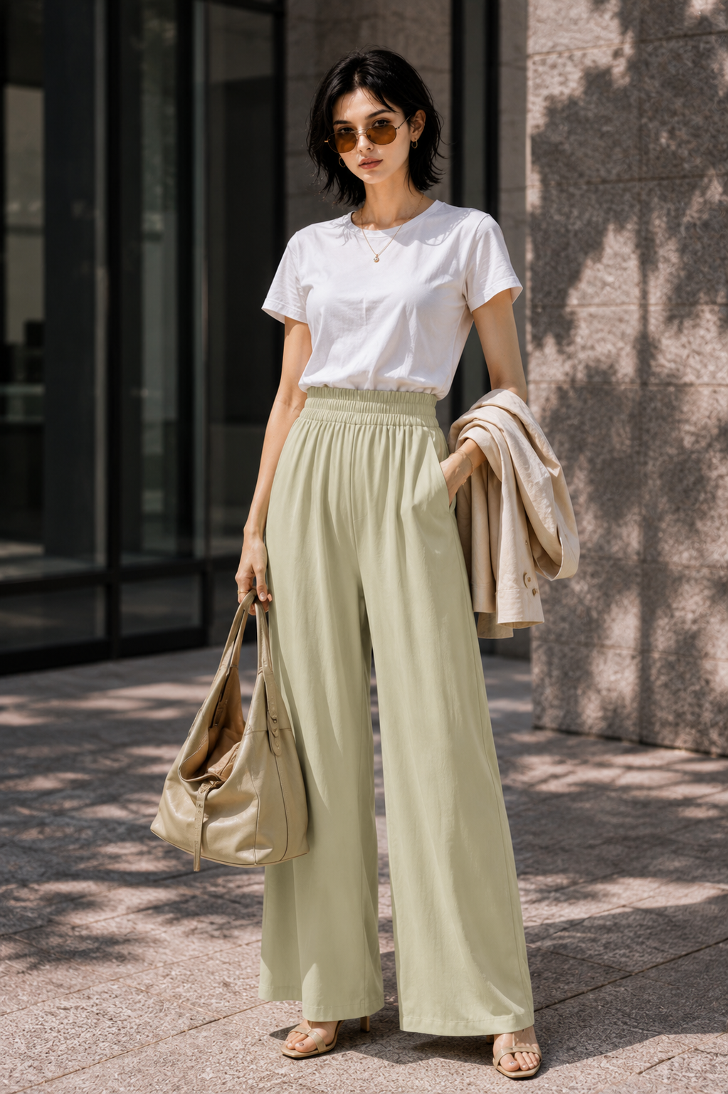 Mist Sage Wide-Leg Pants