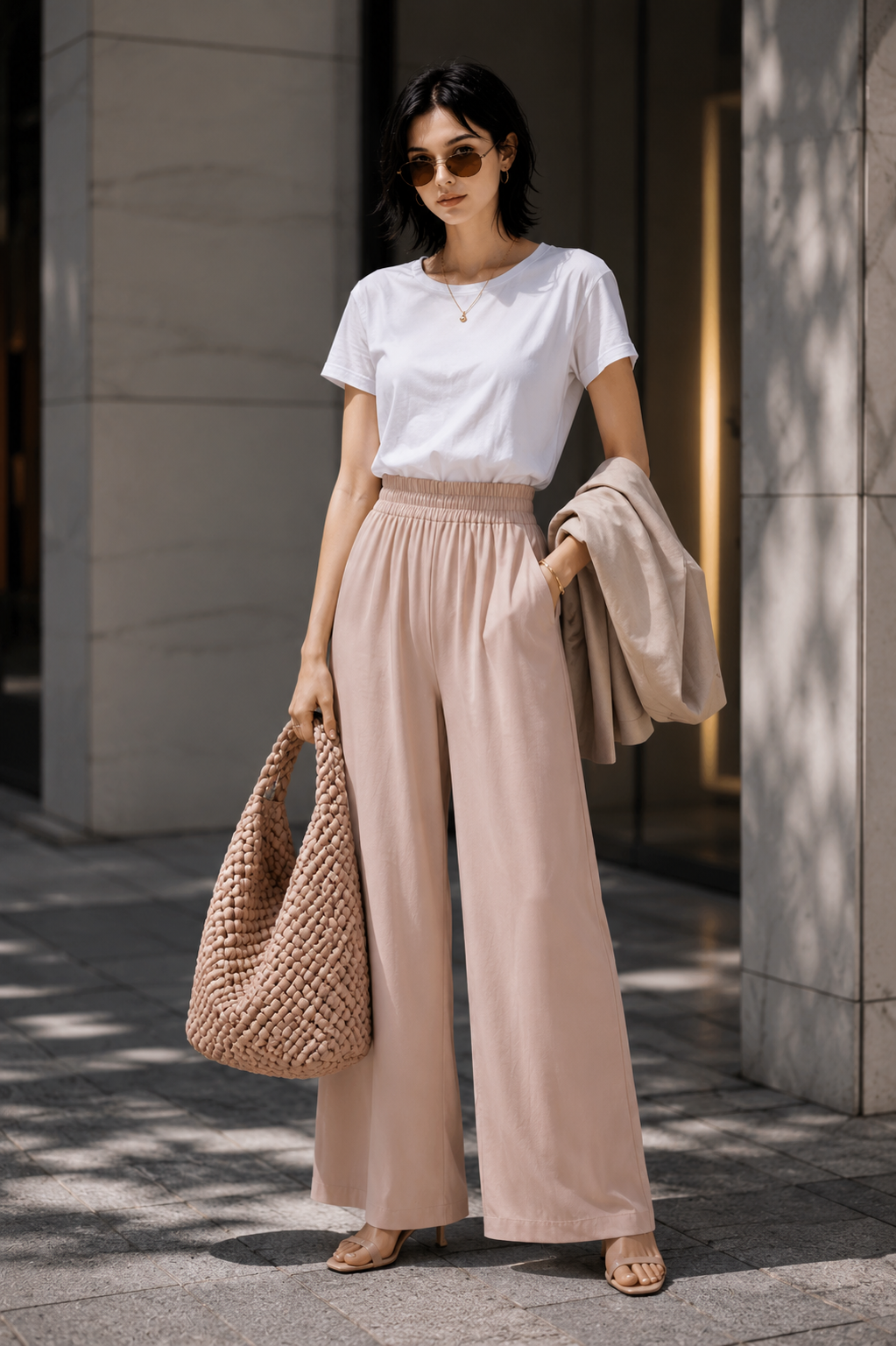 Rose Mist Wide-Leg Pants