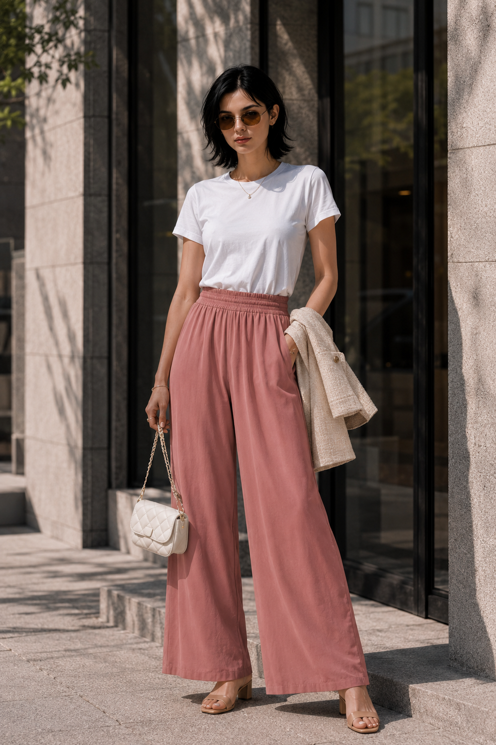 Rose Dusk Wide-Leg Pants