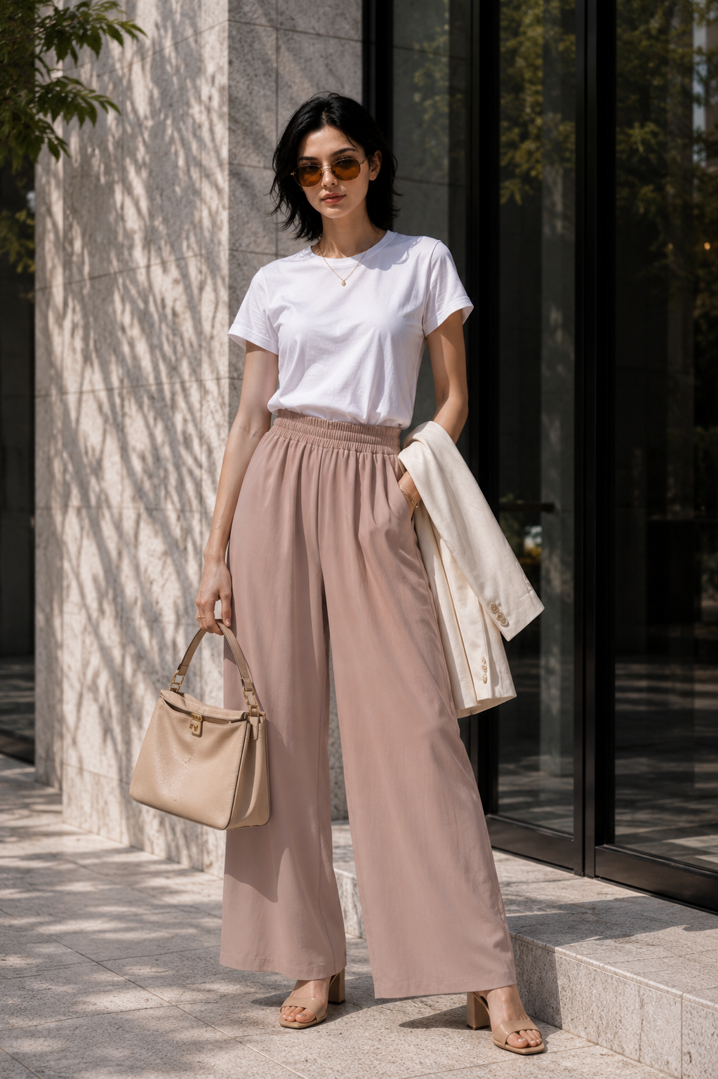 Nude Clay Wide-Leg Pants