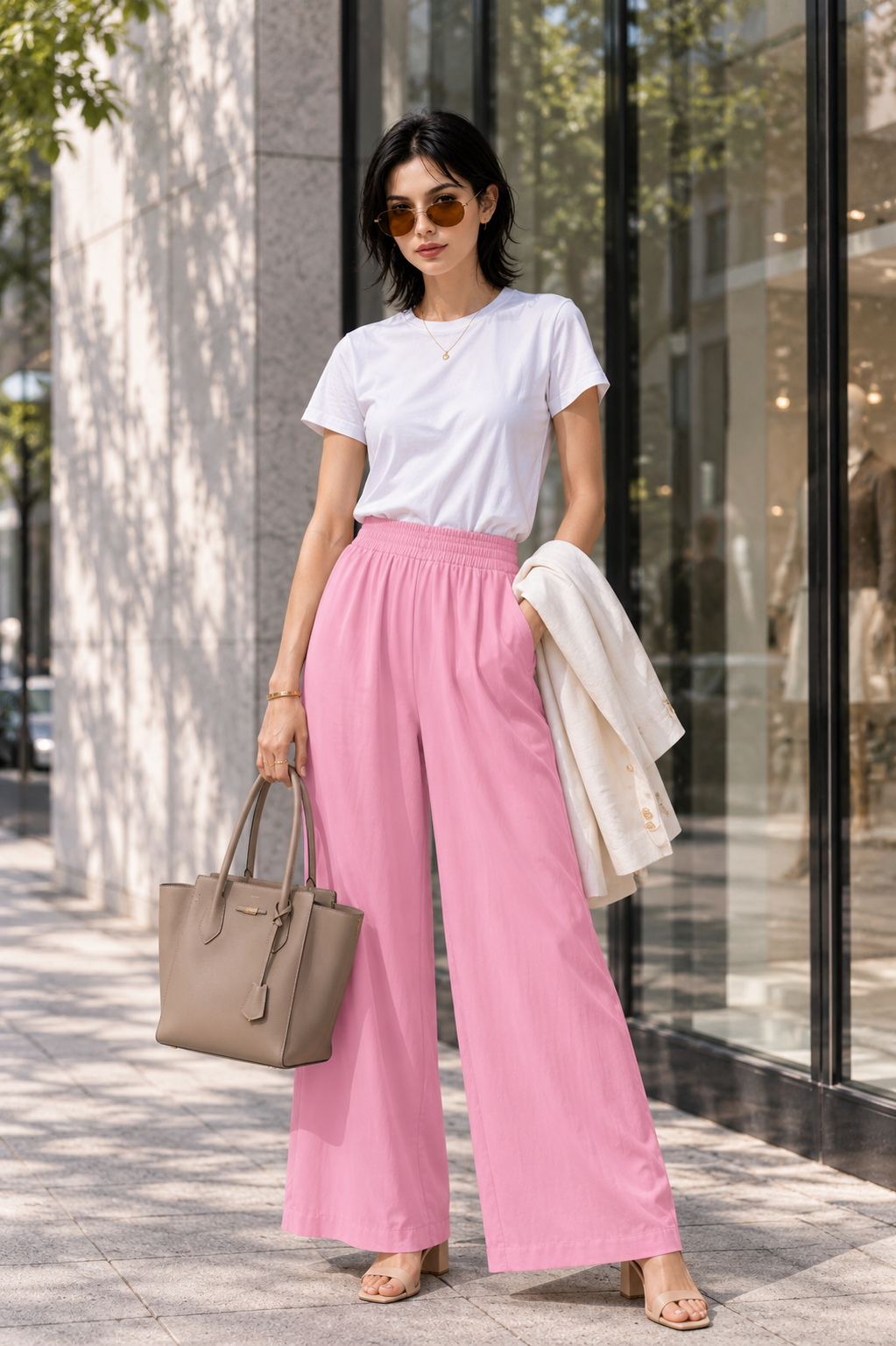 Rose Veil Wide-Leg Pants