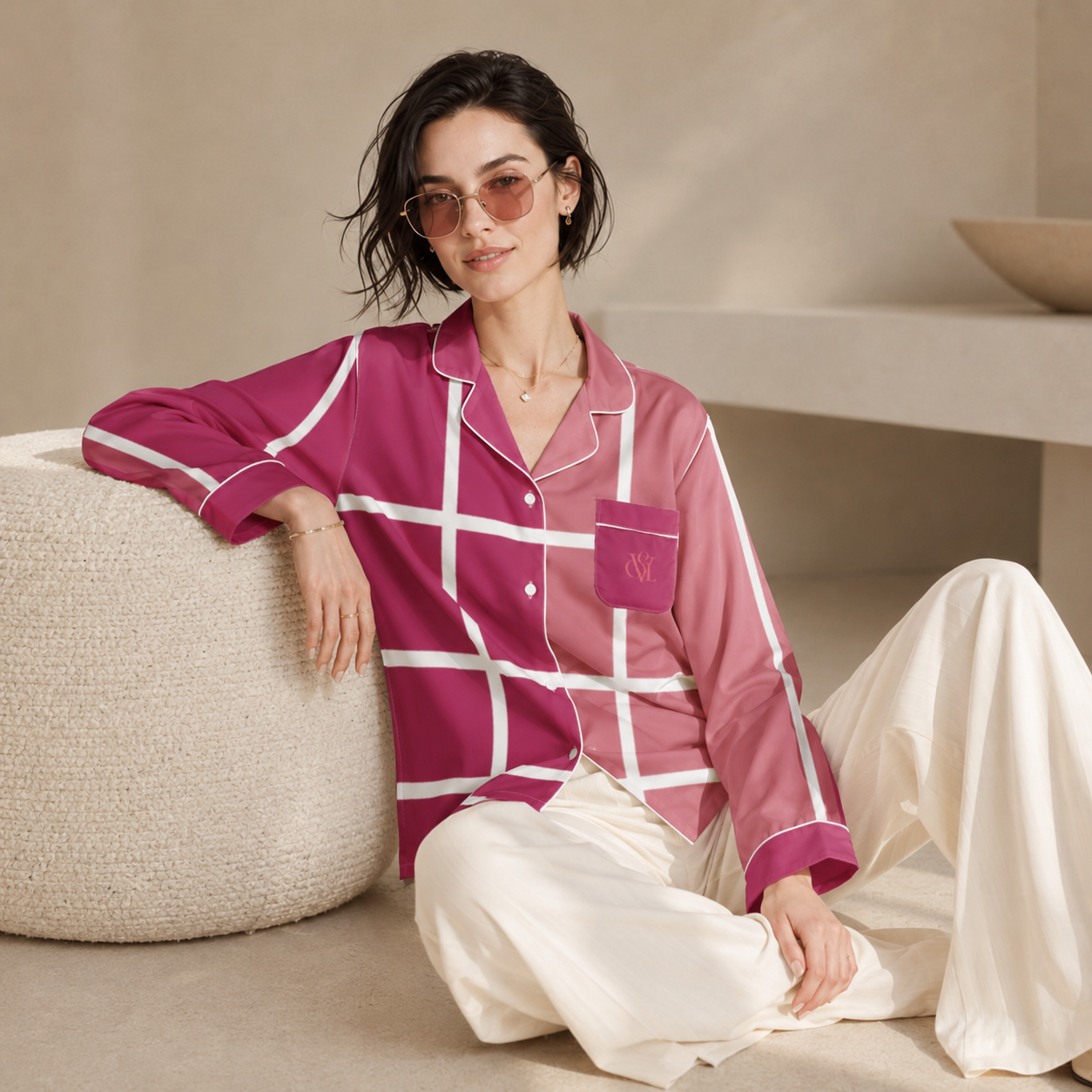Rosé Matrix Dress Shirt