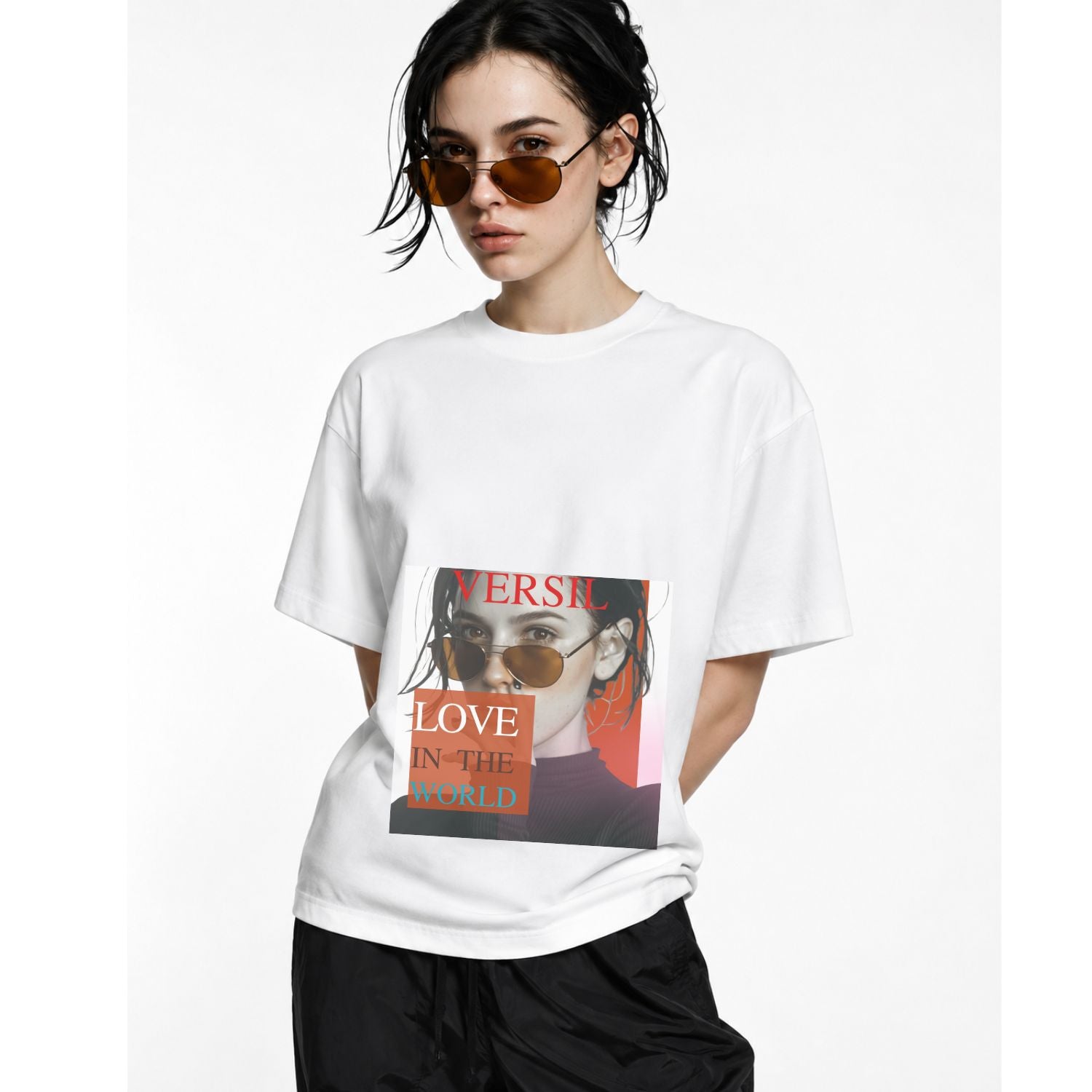 VERSIL Album Artwork Oversized Cotton T-Shirt/LOVE IN THE WORLD