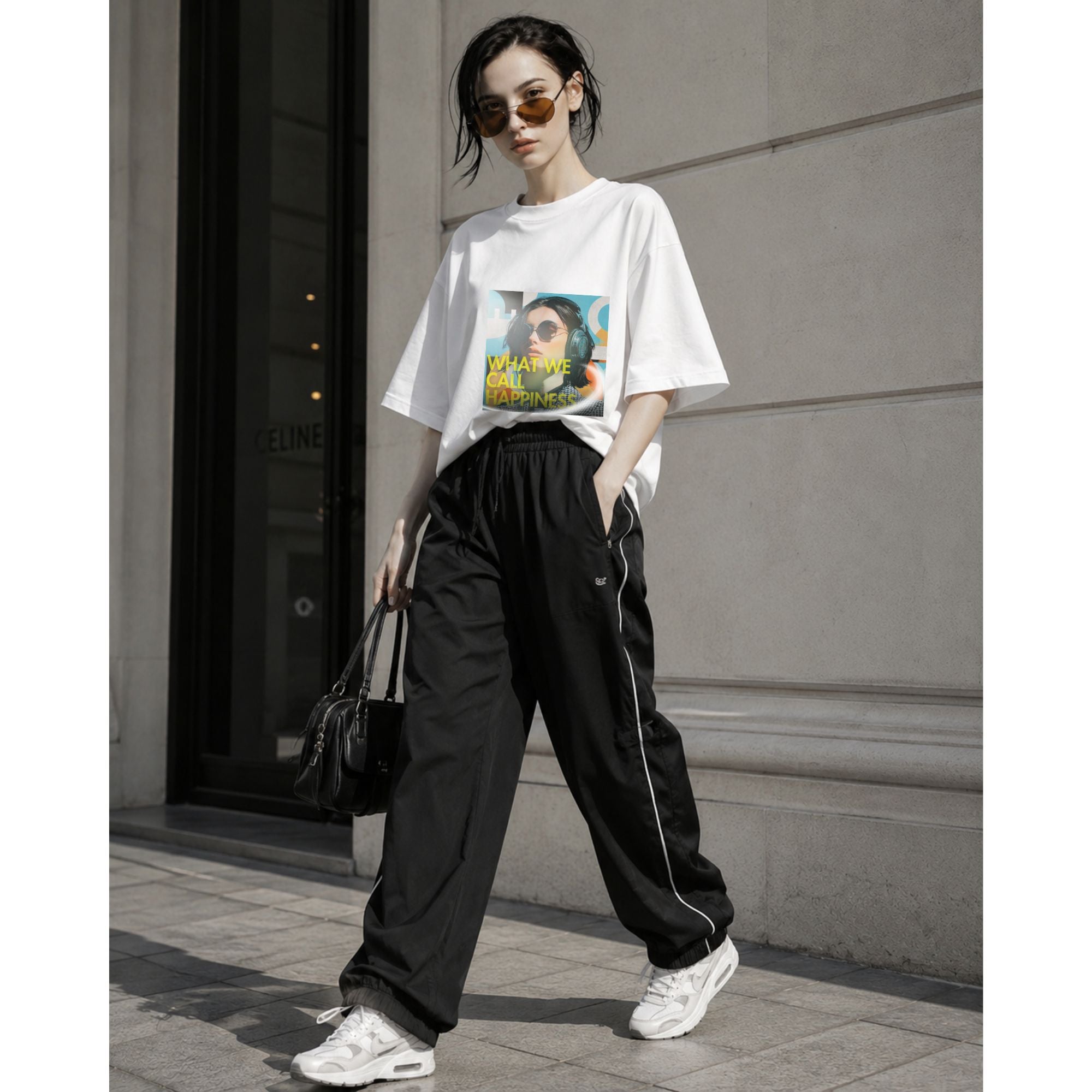 VERSIL Album Artwork Oversized Cotton T-Shirt/WHAT WE CALL HAPPINESS